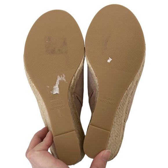 Stuart Weitzman Marabella Pink Suede Slip On Espadrille Wedges - Picture 8 of 8